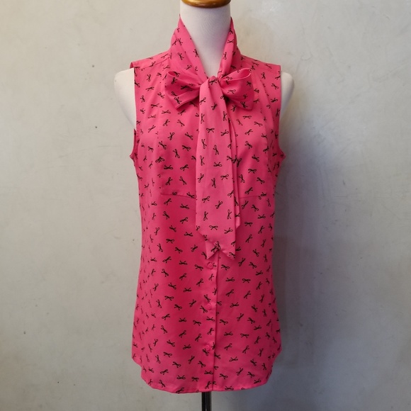 LOFT Tops - LOFT pink bow top (D15-0)